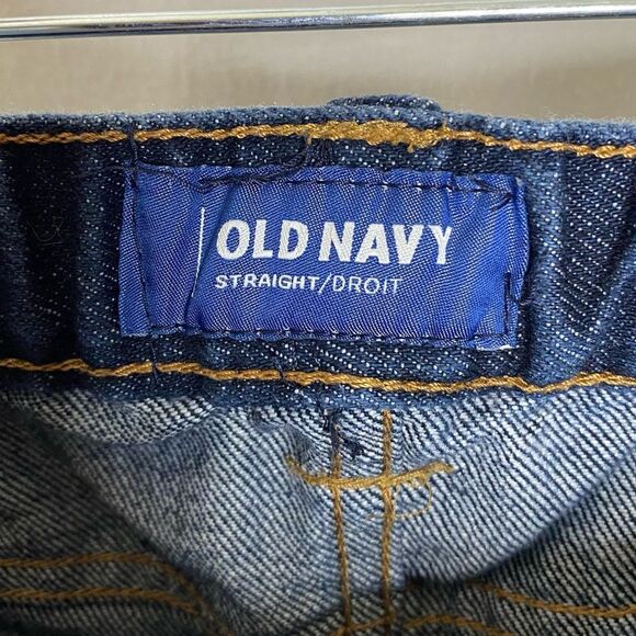 Old Navy Blue Denim Elastic Waist Drawstring Pull On Straight Jeans 14 XXL - Picture 9 of 9